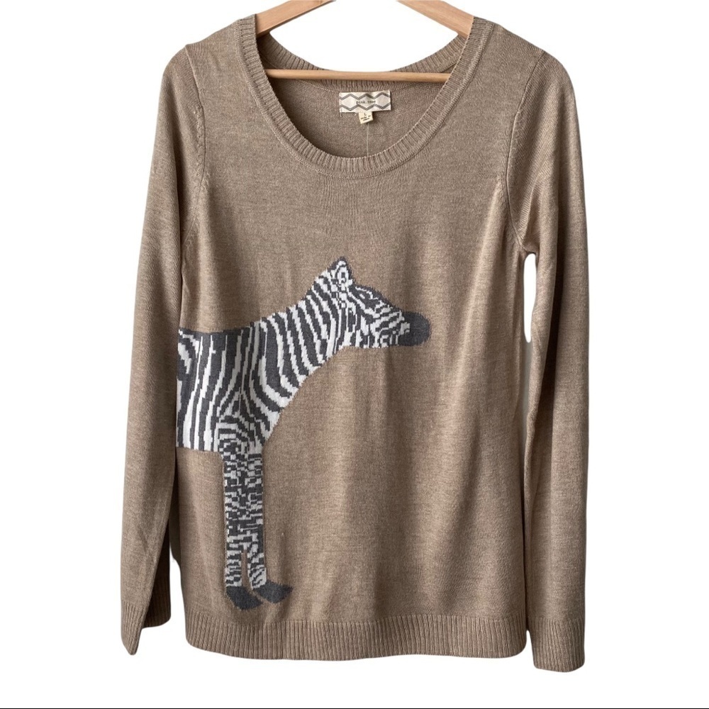Pink Rose Crew Neck Soft Sweater With Zebra NWT - Picture 6 of 6